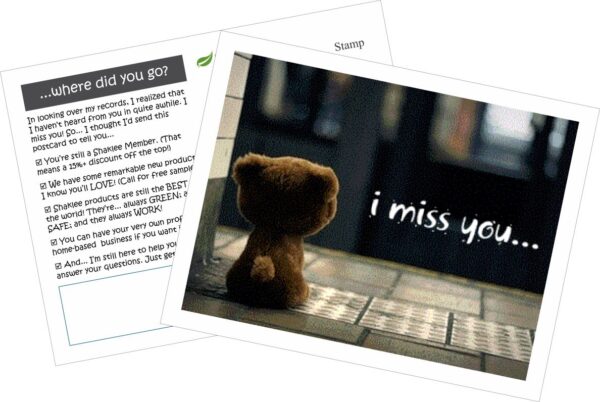 “I miss you…” Postcard